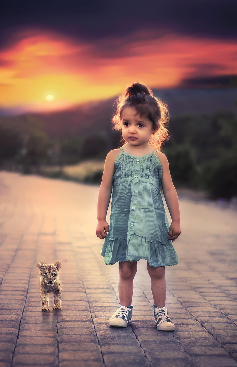 girl, standing, pet, child, toddlers, worried, sad, portrait, kid, little girl, sad girl, childhood